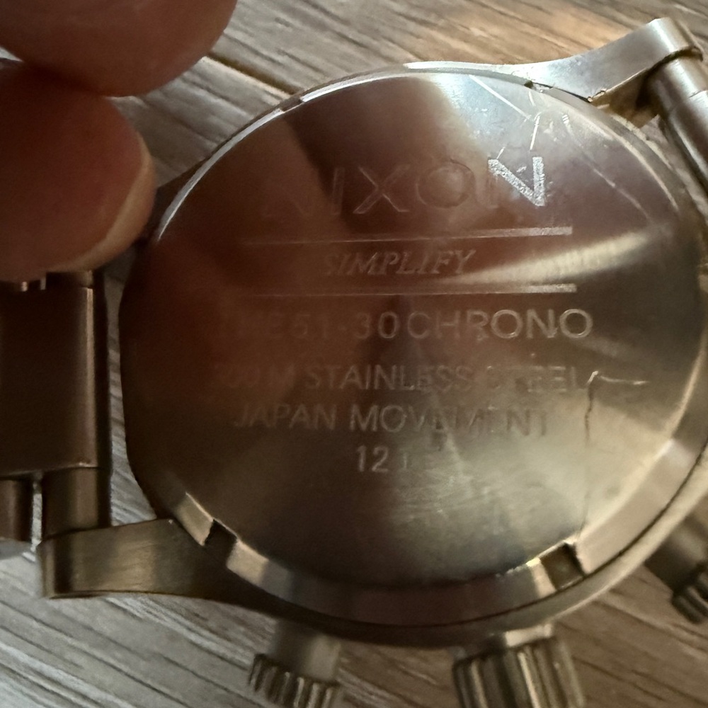Nixon Silver Chronograph Watch simplify.